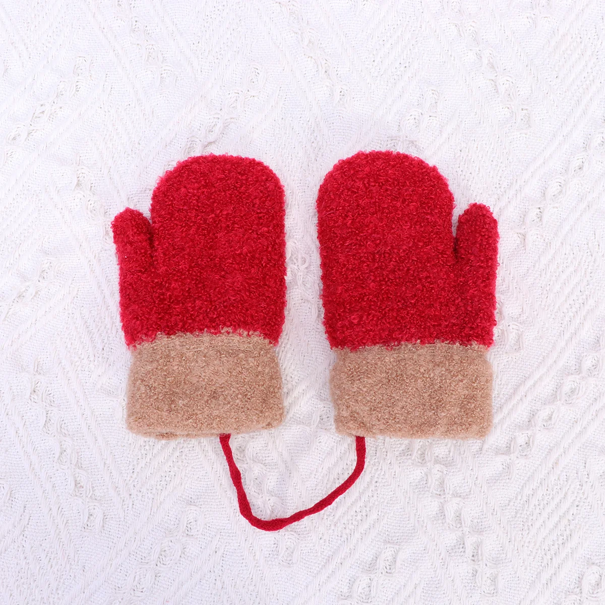 1 Para Świątecznych Rękawiczek z Motywem Łosia, Czerwone Ciepłe Zimowe Mitki, Pełne Pokrycie Ochrona Dłoni dla Dziewczynek i Dzieci, Świąteczne Mitki