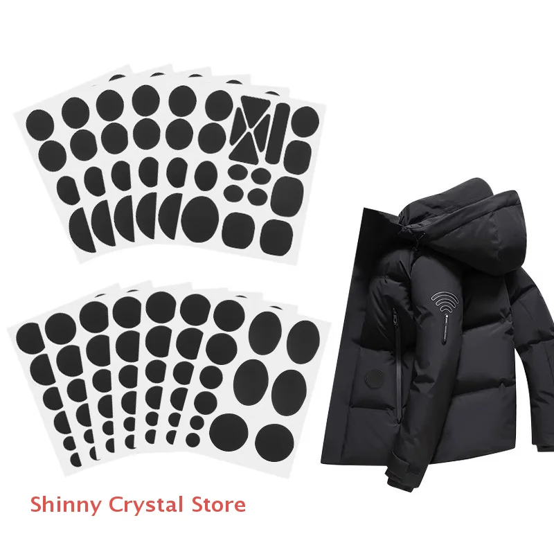 New 1Set Self-Adhesive Clothing Repair Patches Assorted Shapes Universal Durable Fabric Fixes For Down Jackets And Garments