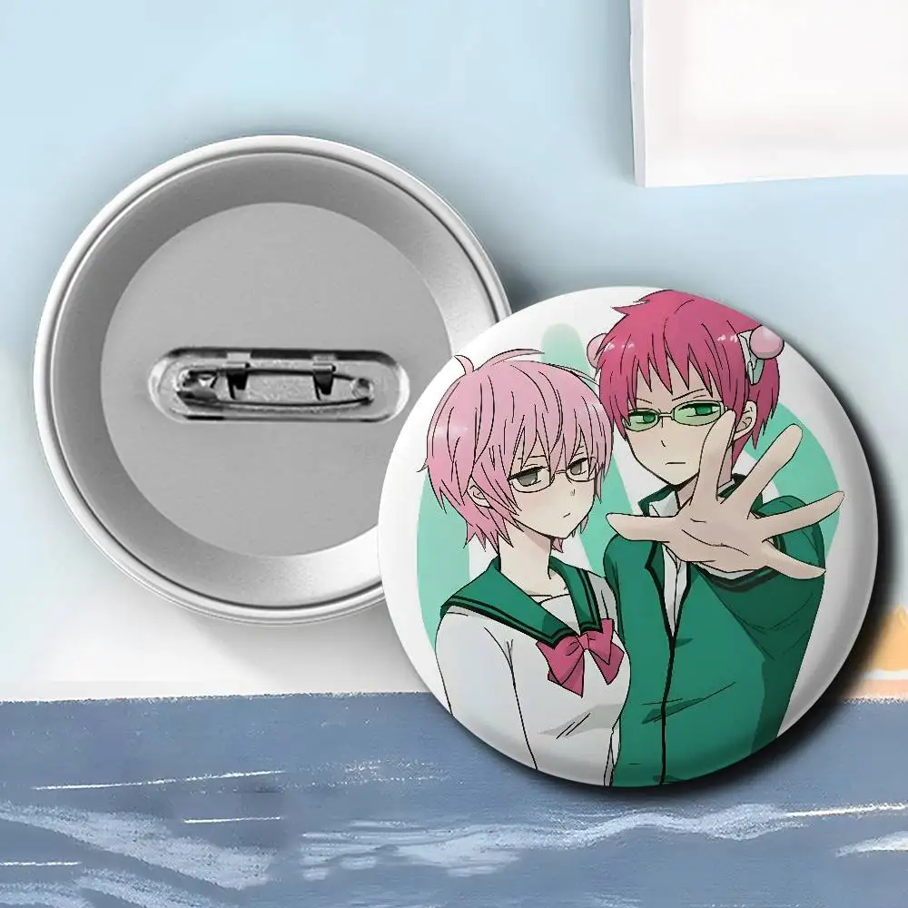Saiki K Anime Badges Round Exquisite Badge Brooches Creative Pins For Clothes Hat Backpack Gift Accessories
