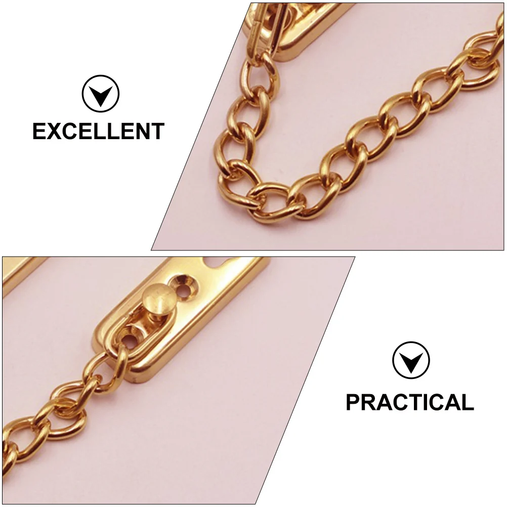 

2pcs Stainless Steel Security Door Chain Lock Anti Theft Reinforcement Durable Hardened Chain Lock Safety Buckle Home Decoration
