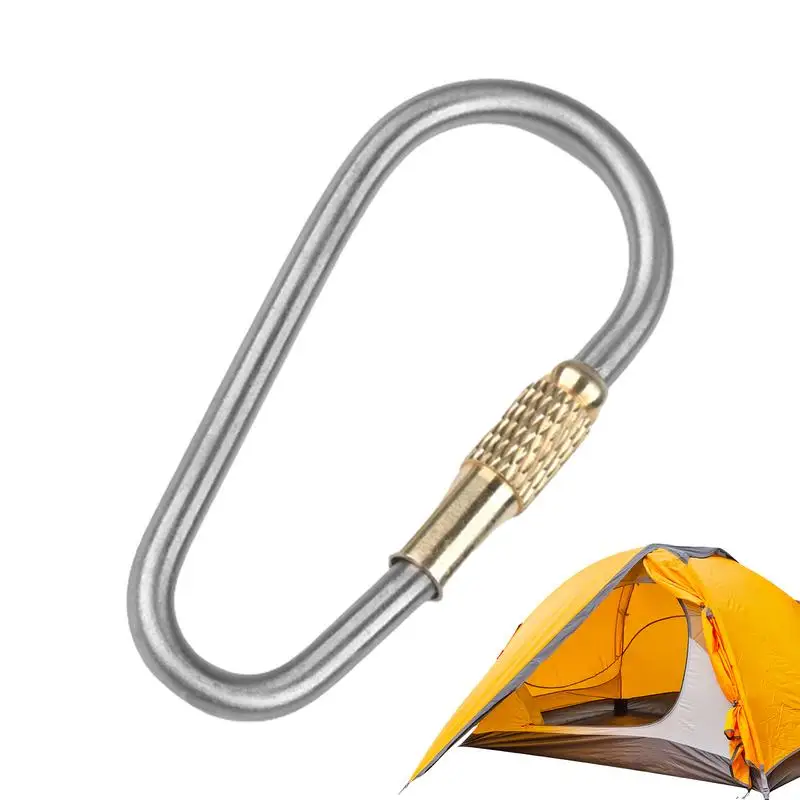 Titanium Locking Carabiner Titanium Keyring Caribeener Clips High Strength Quick Release Lightweight Key Rings For Outdoor