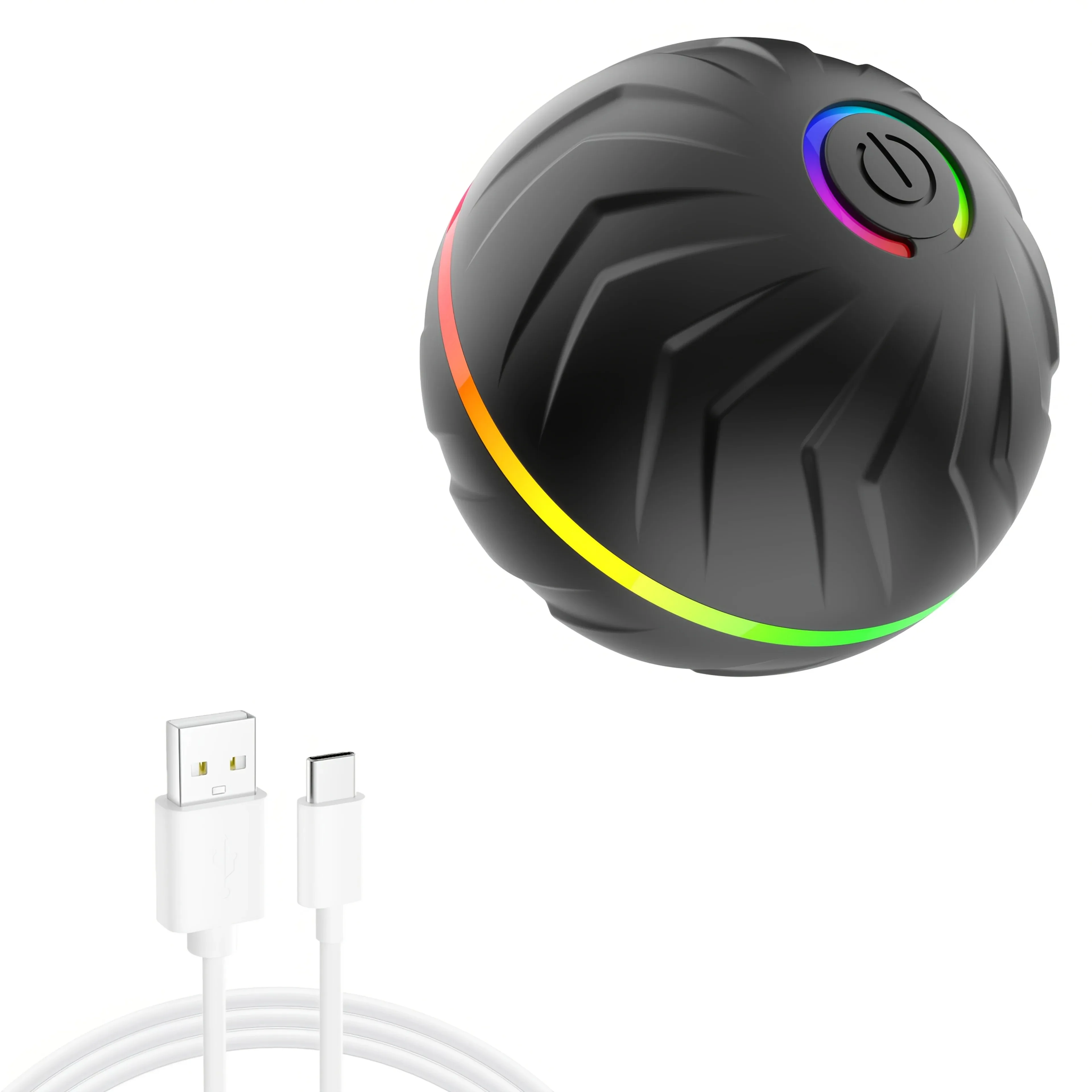 Intelligent Interactive Dog Toy Random Rolling Jumping With Colorful Lights 4 Hours Long Lasting Battery Life