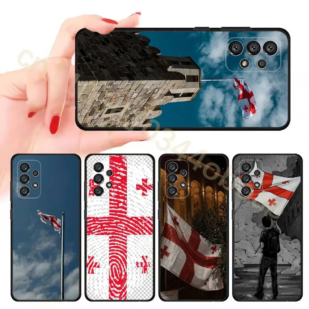 

Georgia Flag Phone Case for Samsung Galaxy A20,21s,22,31,32,52,71,80,A91,5G Colorful Cover Smartphone Pretty