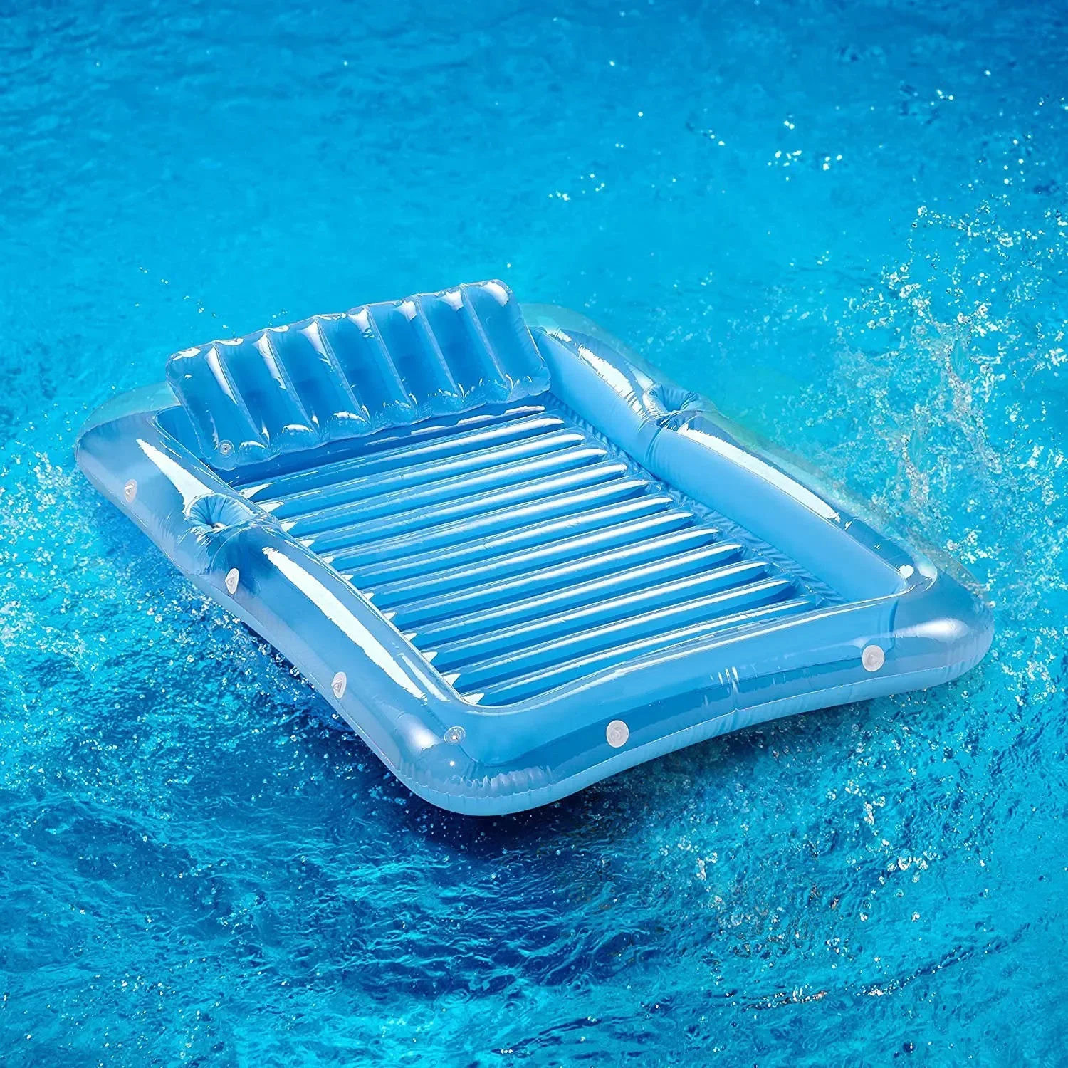 OEM Wholesale Outdoor pool PVC Inflatable Water Double Floating Bed Recliner Beach Water Bed Mesh Floating Bed