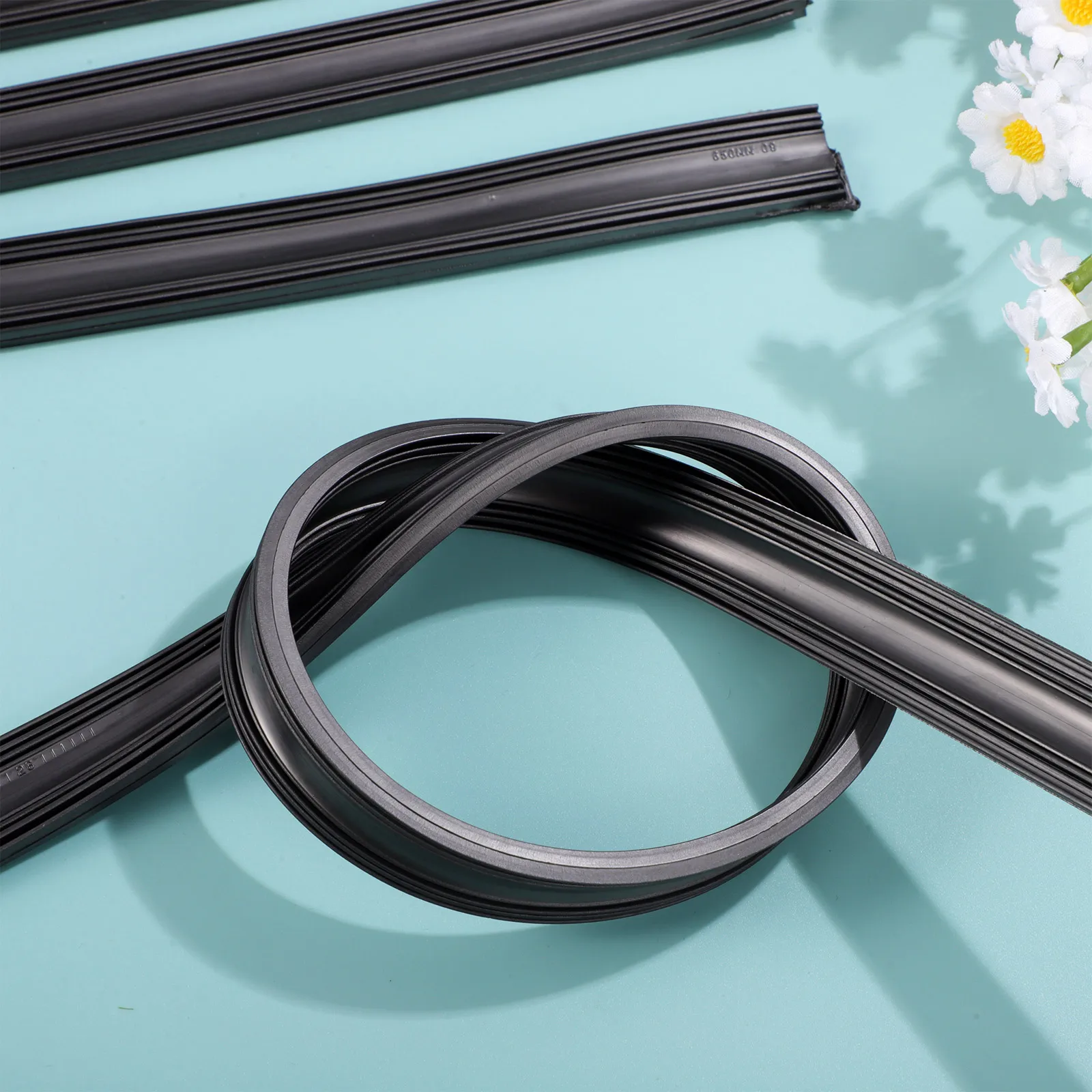 

10pcs 6mm Wiper Blades Refills Car Windshield Replacement Rubber Strips Frameless Universal View Driving