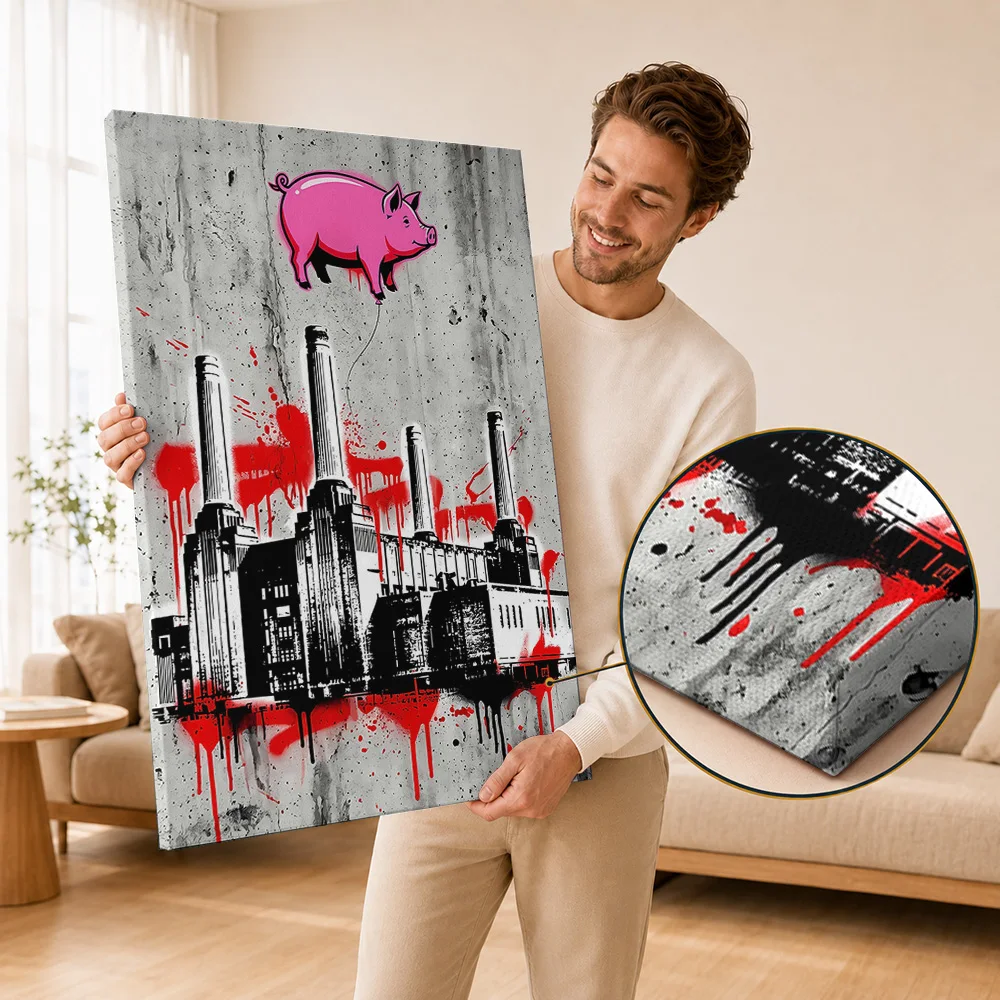 Pink Floyd Canvas Painting Posters Rock Canvas Wall Art With Customized Photo For Listening Room Ideal Listener Birthday Gift