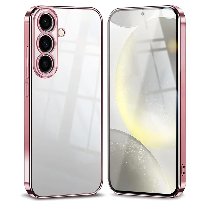 Luxury Plating Silicone Soft TPU Case For Samsung Galaxy S25 Ultra S24 FE S23 Ultra S22 PLUS S21 FE Cover Funda S23FE