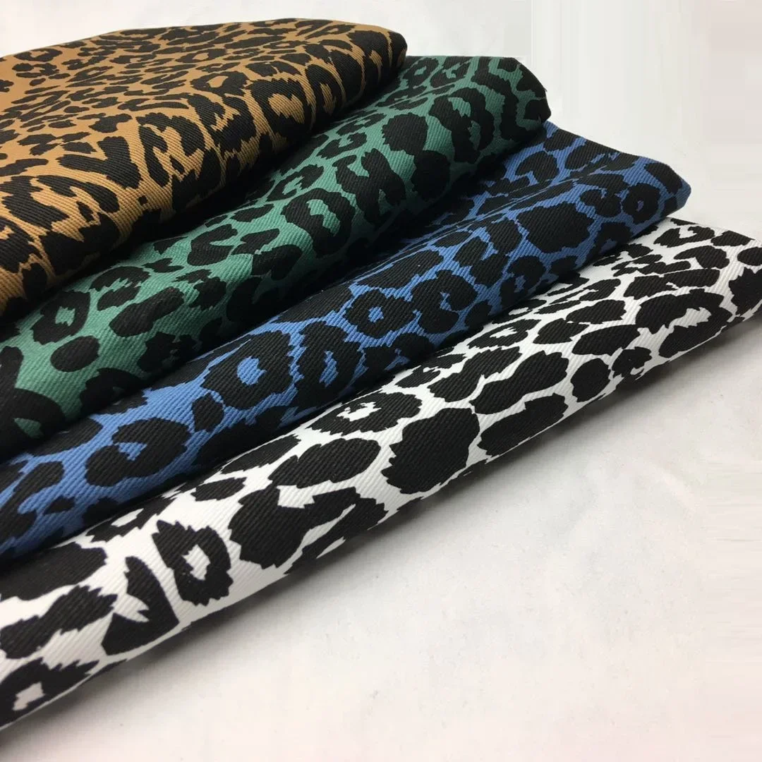 Cotton Wash Jeans Fabric By The Meter for Skirts Coats Sewing Thickened Leopard Print Denim Cloth Soft Skin-friendly Breathable