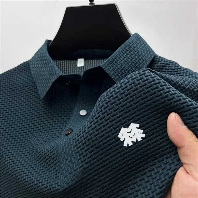 

Men's new fashionable outdoor business casual summer breathable short sleeved polo shirt, 2026 quick drying golf shirt