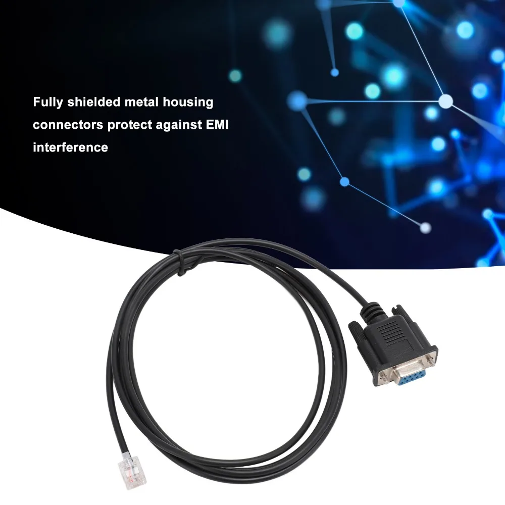 PVC DB9 RS232 to RJ11 6ft 6P4C Serial Console Cable Plug and Play Cable for APC AP7800 AP7900 940‑0144A Serial Communication