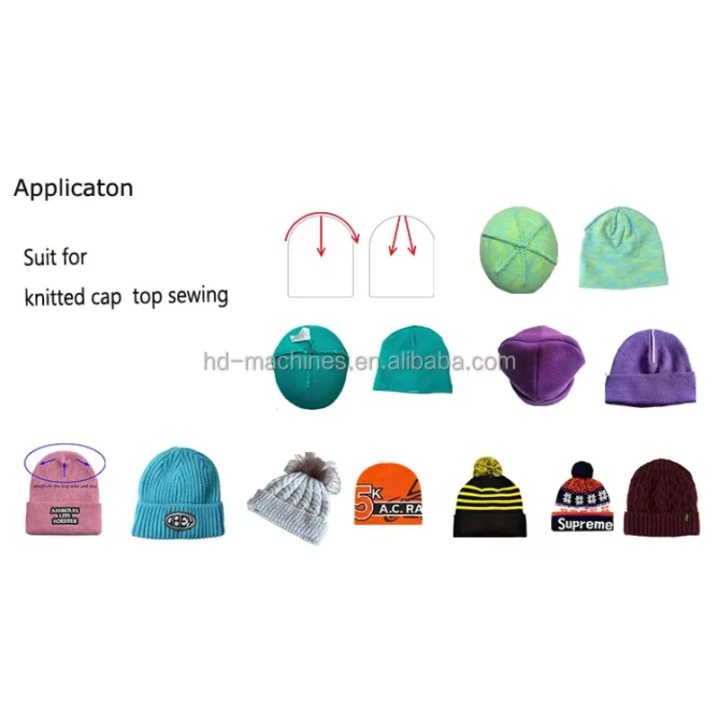 Knitted Caps and Weaved Hat Sewing Machine with Auto Feeding Fabric Device