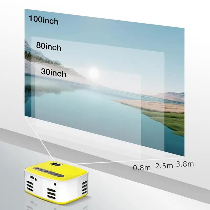 Mini Pocket Projector 1080P Movie Video Portable Projector With Built-in Speaker Connects To Cellphone USB