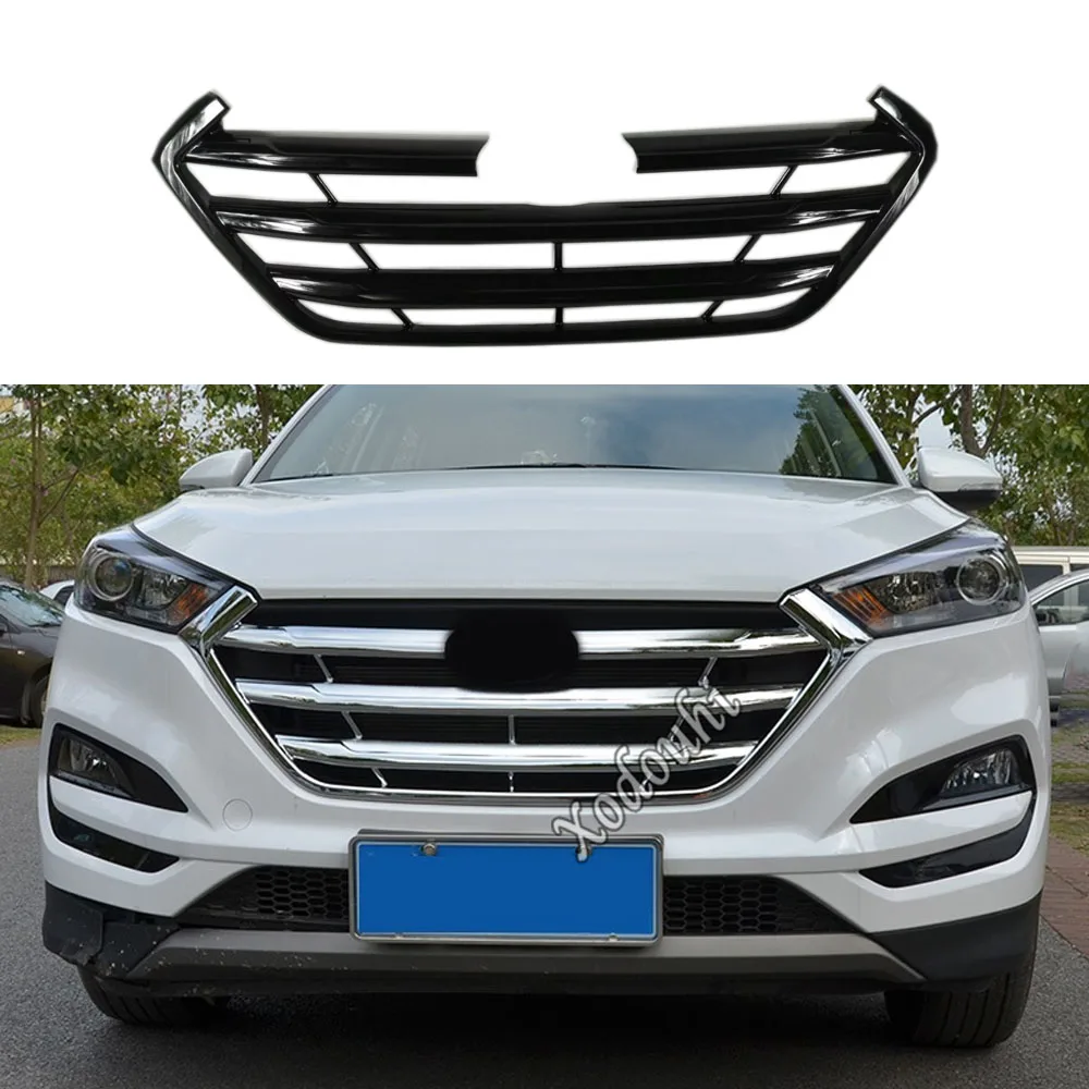 

For Hyundai Tucson 2015 2016 2017 2018 Car Body Styling Cover Detector Head Front Racing Grid Grill Grille Frame Trim Part 1PCs