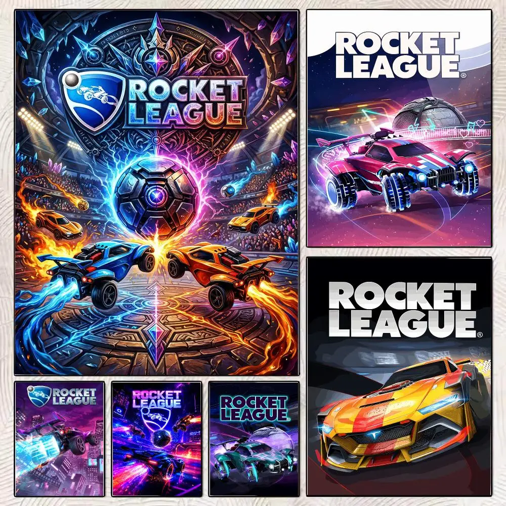 Game R-Rocket League Painting Calligraphy Stylish Canvas Poster Wall Art for Living Room Bedroom Office Home Decor