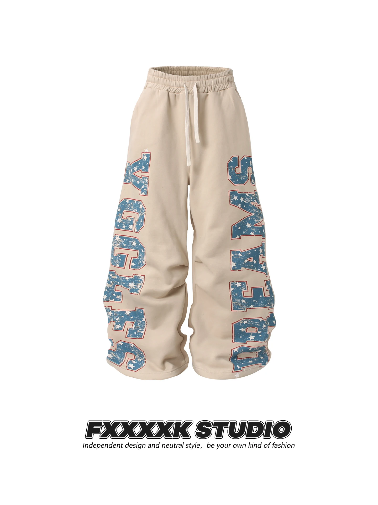 

FXK Original Hiphop Street Star fiti Fce Lined Thiened Warm Straight Loose Wide Leg Pants Casual Trousers for Men