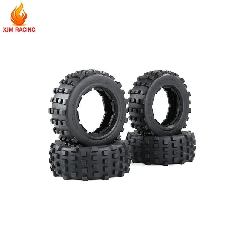 Knobby 전면 후면 휠 타이어 스킨 4 개/대 1/5 HPI ROVAN BAJA KM ROFUN BAHA 5T 5SC 5FT LOSI DBXL 트럭 RC 자동차 부품