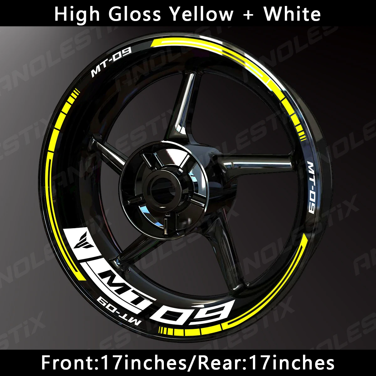 AnoleStix Reflective Motorcycle Wheel Sticker Hub Decal Rim Stripe Tape For YAMAHA MT-09 MT09