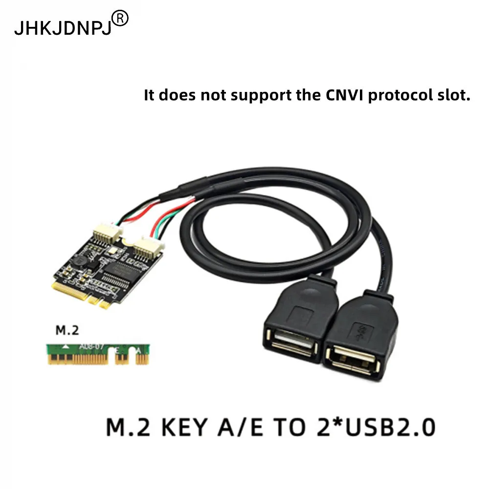 M.2 KEY A/E to USB adapter card for notebook motherboard NGFF to dual-port USB 2.0 expansion card