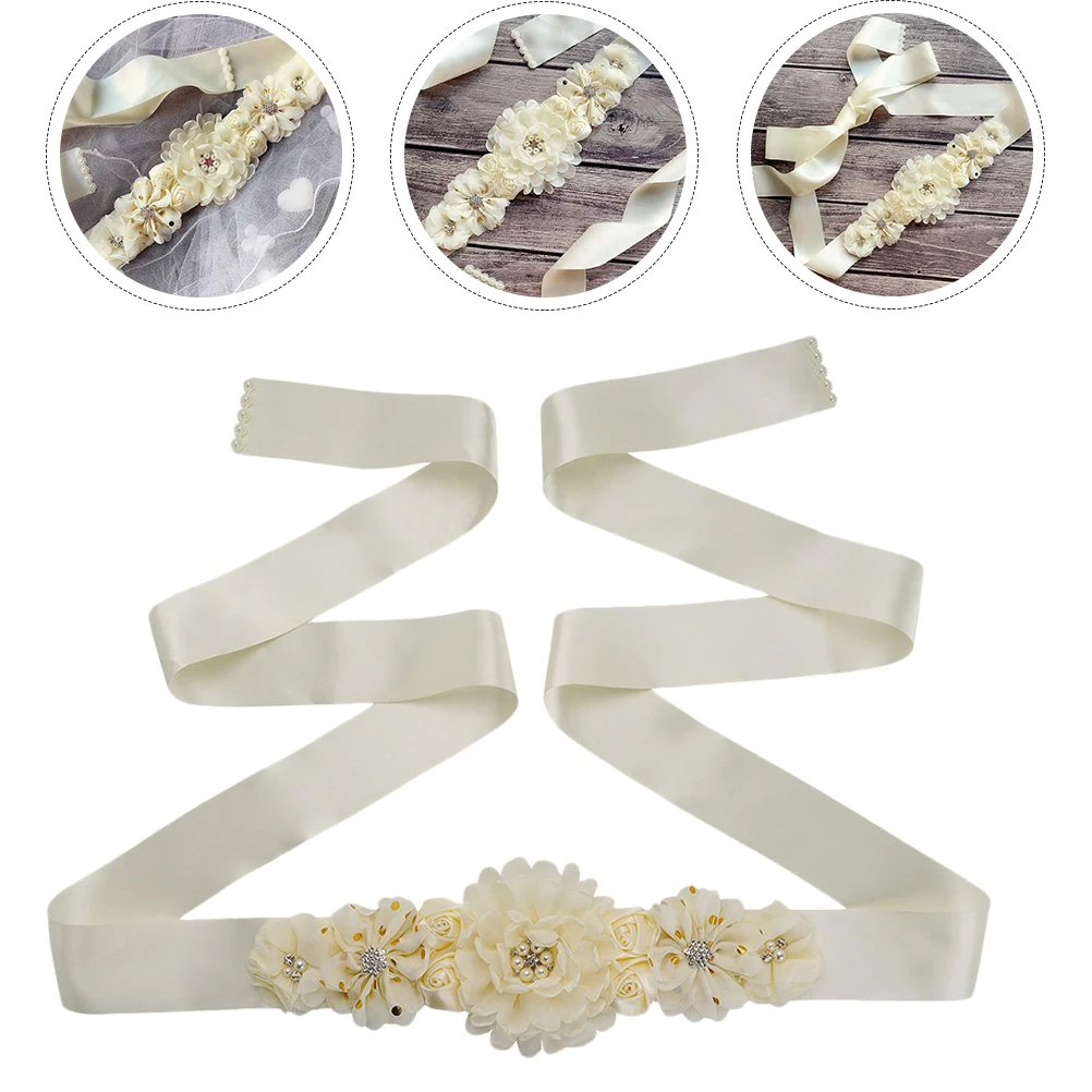 

Rose Belt Decorative Waistband Dress Women's for Clothes Accessory Flower Accessories