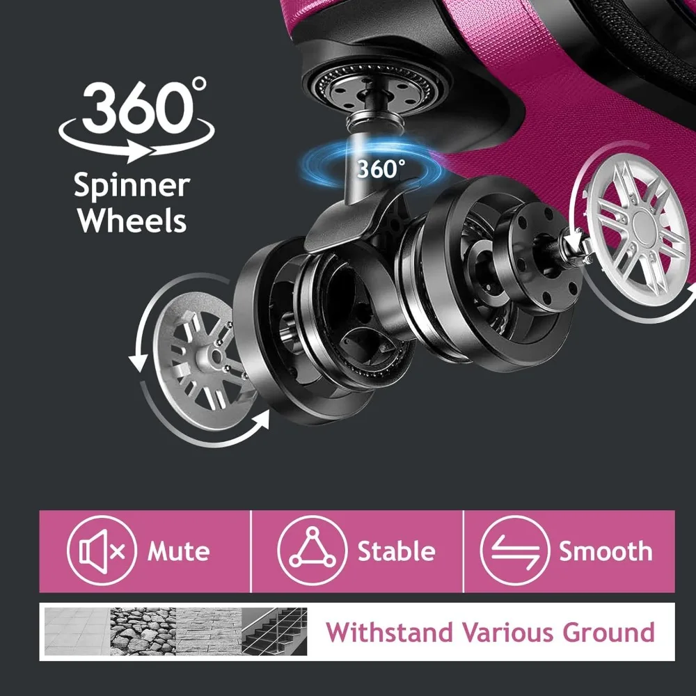 bagagem giratória rígida expansível, azul, bagagem de mão de 20 polegadas