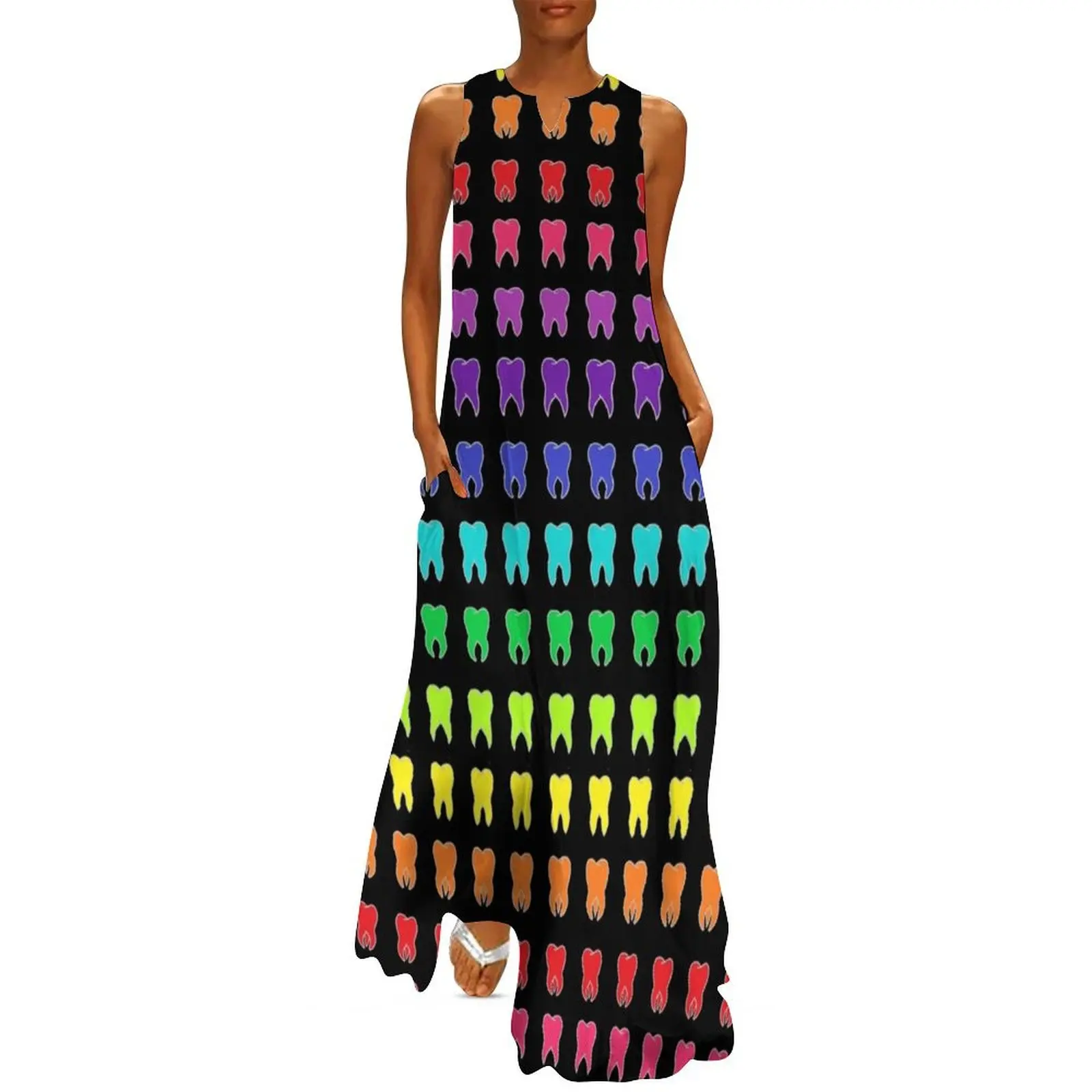 

Rainbow Teeth Long Dress dresses women summer 2025 summer dresses Long veiled dresses Dress