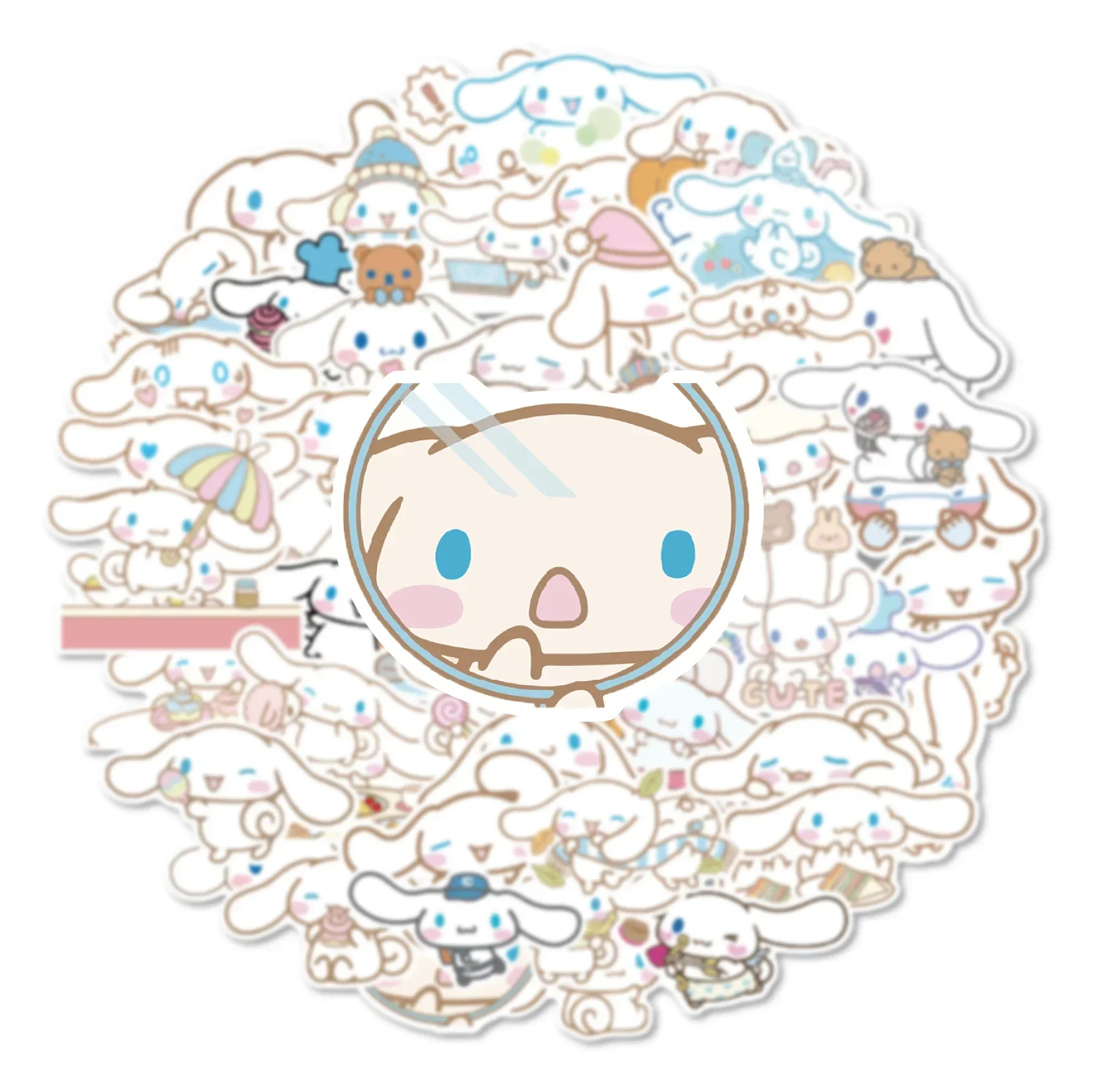 50 шт., милые наклейки Cinnamoroll, чехол для телефона с героями мультфильмов, водонепроницаемые наклейки в стиле аниме, милые наклейки для ноутбука, наклейки Kawaii Sanrio, новинка