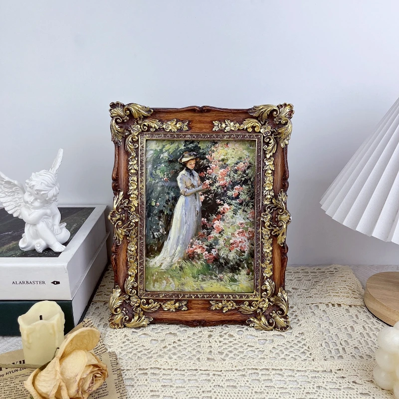 

French and European medieval retro oil painting wall decoration painting hanging painting engraving classical photo frame