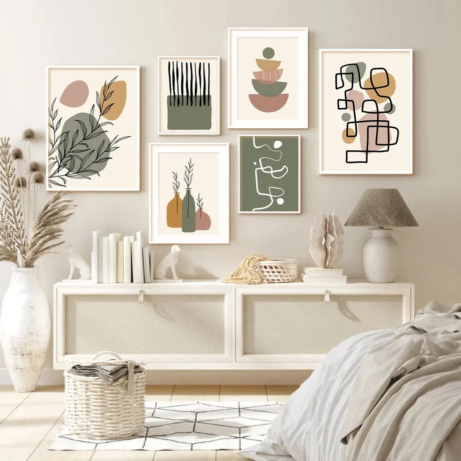 

Aesthetics Minimalist Abstract Geometric Vase Boho Posters Wall Art Pictures Bedroom Living Room Decor Prints Canvas Painting