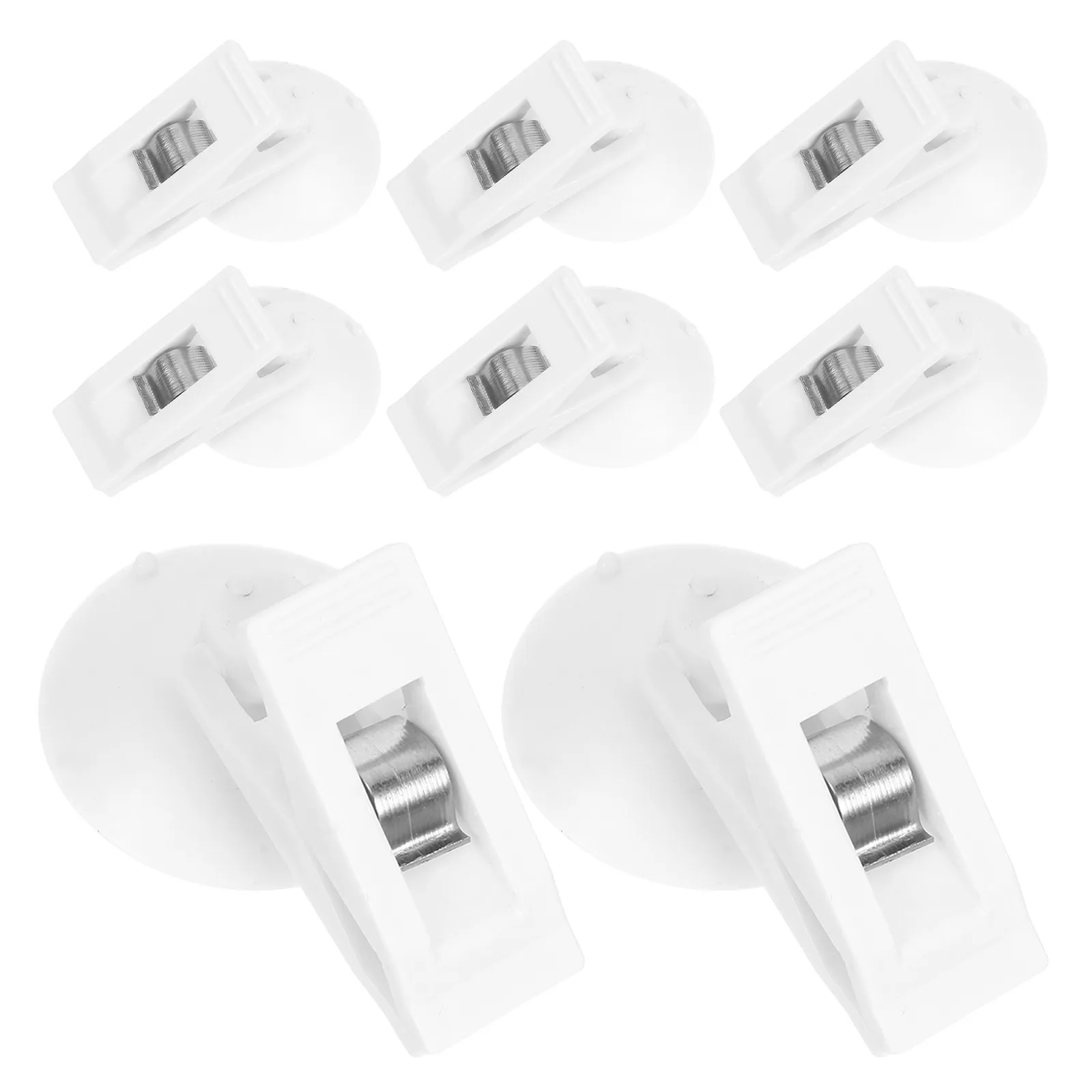 8Pcs Suction Cup Clamp Black Multipurpose Car Windshield Permit Holder Parking Ticket Organizer Shower Curtain Clip Refrigerator