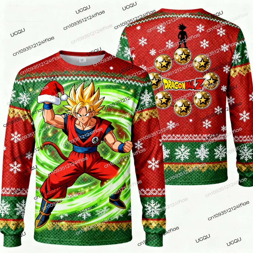 Dragon Ball Z Goku Christmas Special Edition Adult Men/Women Winter Long-Sleeved Sweatshirt Kids Cartoon Crew Neck Sweatshirt