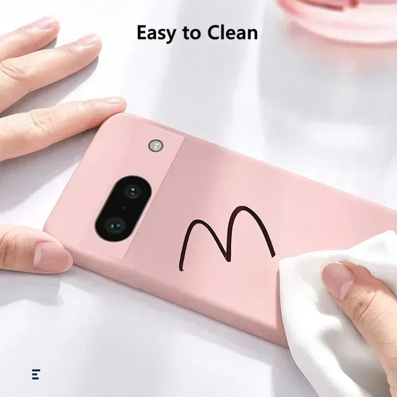 For Google Pixel 8A Case Liquid Silicone Coque Google Pixel 8 A 8 Pro Cover TPU Rubber Phone Protector Case Pixel 8A Cover image 3
