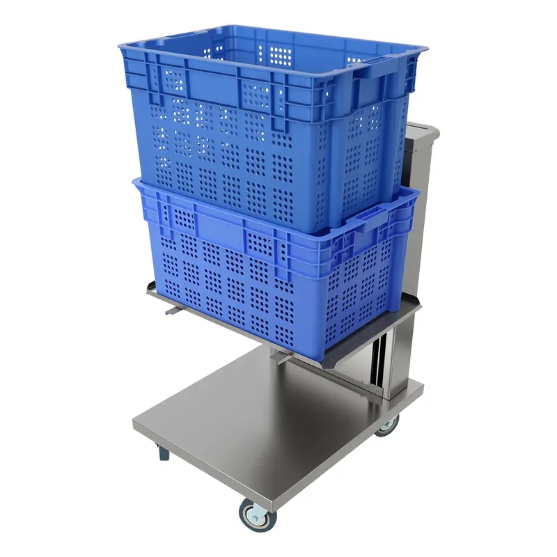 Heavy Duty Stainless Steel Food Service Cart with Auto Lift Shelf for Restaurant Canteen Commercial Kitchen Storage Trolley
