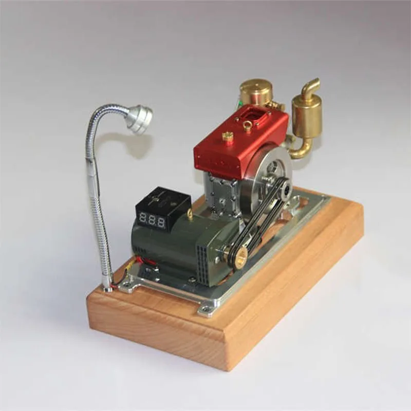 Micro Diesel Engine Model Gasoline Engine with Generator 12v Mini Simulation Engine Model Toy