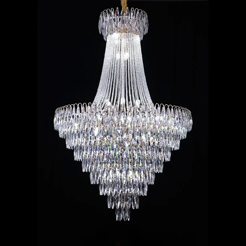 Nordic Modern Crystal Chandelier Wedding Hall Villa Hotel Hall Living Room Home Decoration Ceiling Light Luxurious Pendent Lamp