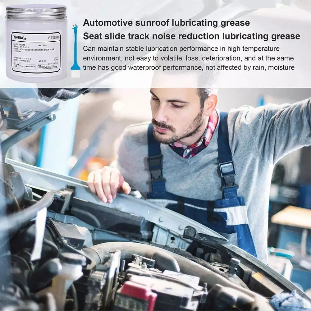 100 جرام فتحة سقف السيارة المسار تشحيم الشحوم مع فرشاة لباب السيارة الضوضاء غير الطبيعية فتحة سقف المسار مانع االصدأ النفط تحمل وكيل O B1S3