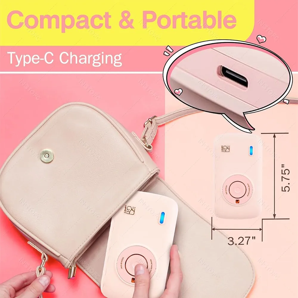 300dpiポケットカラーフォトプリンター ミニBluetooth DIY共有写真 旅行 家庭用 HPRT CP2100 マシン & 2x3インチ用紙 リボン