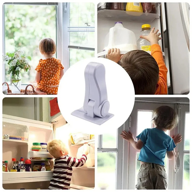 Poignée de porte chaude pour enfants, serrure de poignée de porte anti-bébé, serrures d'armoire, sécurité rapide, Foy, 4 pièces
