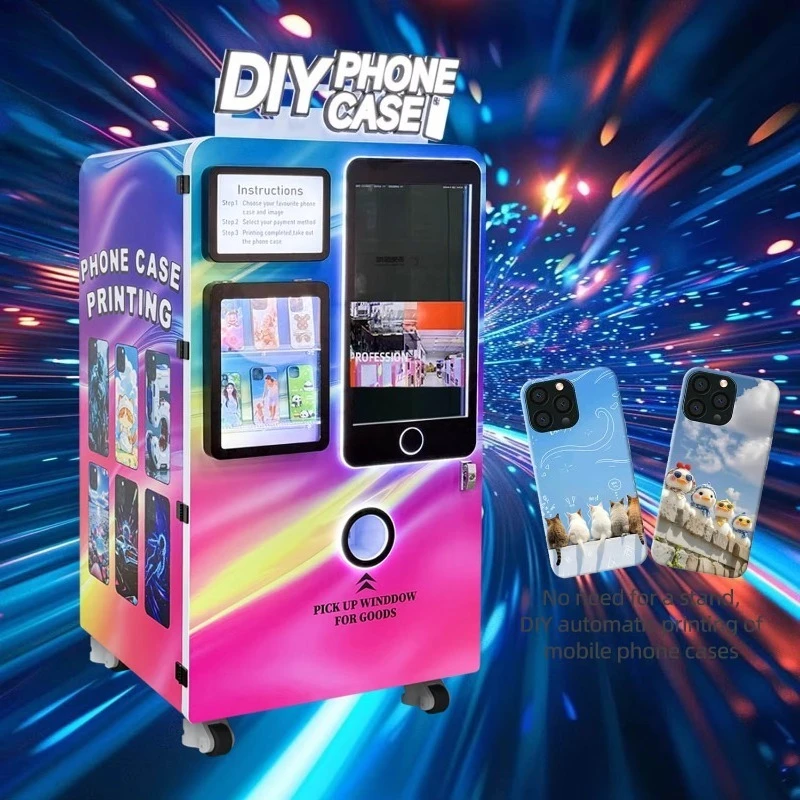 آلة طابعة حافظات الهاتف التجارية الأوتوماتيكية DIY آلة بيع حالة الهاتف المحمول آلة صنع أكياس الهاتف