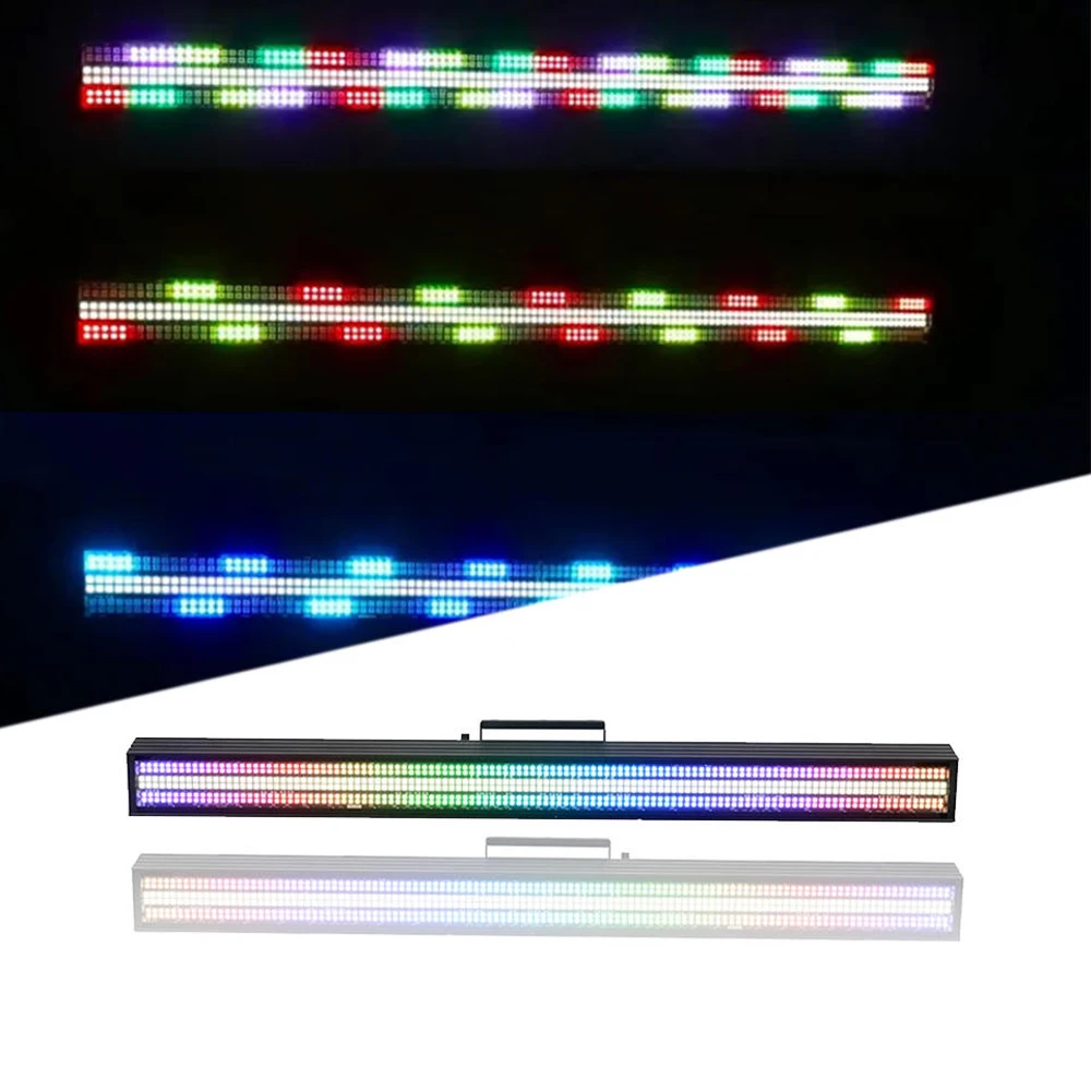 LED 720 Strobe Bar Light 48+24 Segment RGB Cool White Pixel Effect DMX512 Stage Lighting for DJ Party Club Concert Event