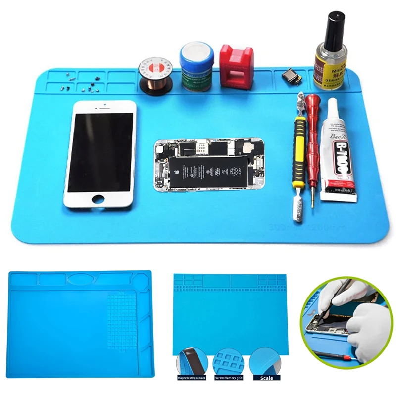 

ESD Soldering Mat Soldering Repair Pad Insulation Heat Resistant Station Silicone Work Pad Desk Platform Phone Repair Tool Kit