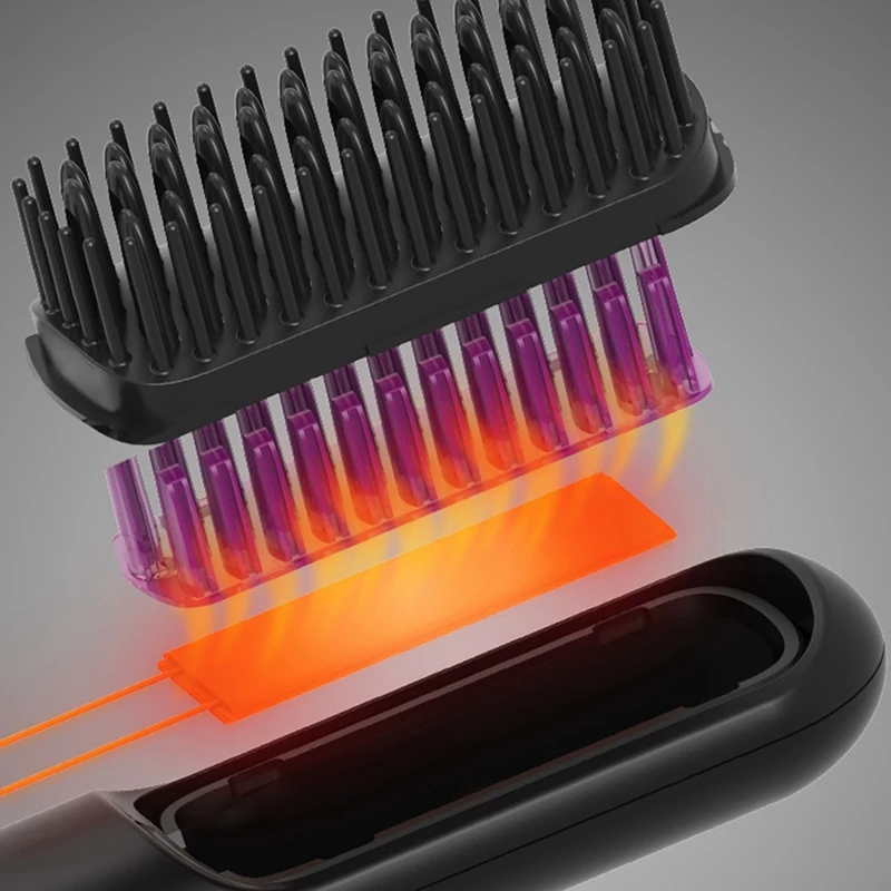 ABXH-plancha de pelo recargable, alisador de pelo negativo, pelo rizado, peine rizador eléctrico de doble uso