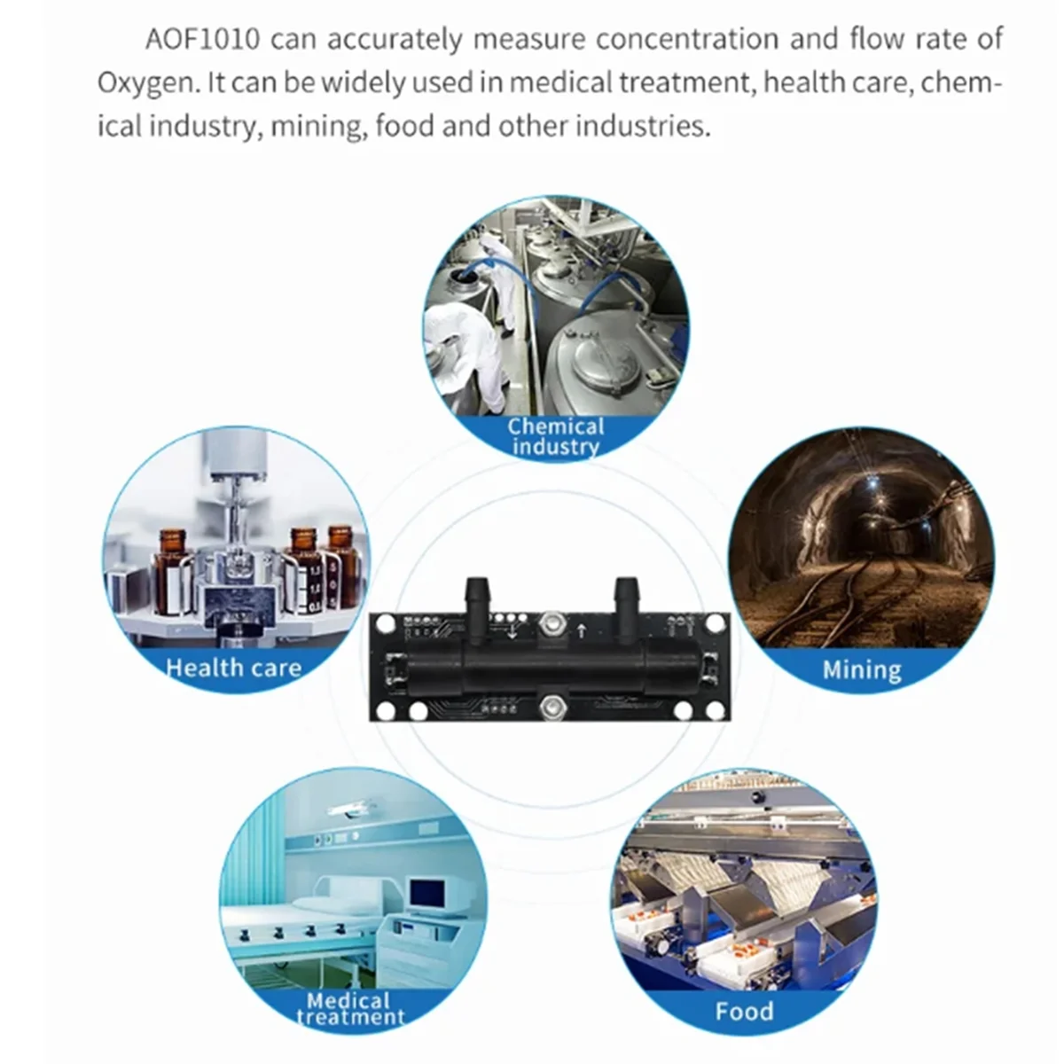 Sensor de flujo de concentración de oxígeno ultrasónico M86K ASAIR AOF1000 (B)