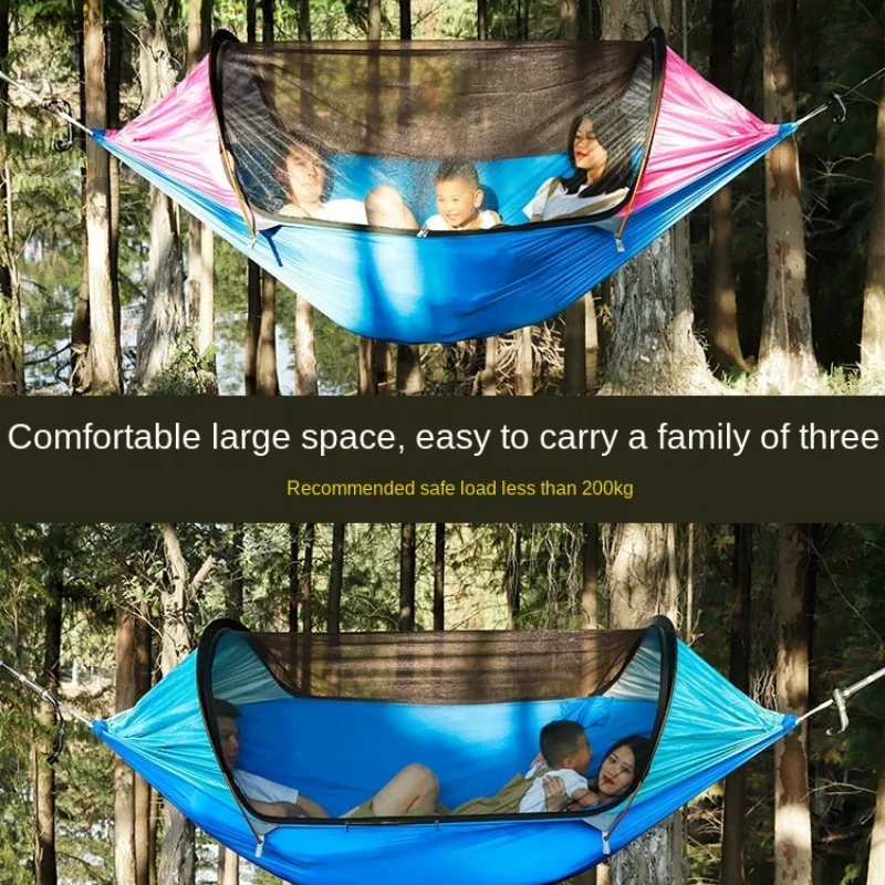 

Double Aluminum Rod Anti-Mosquito Hammock Outdoor Anti-Flip Swing Single Camping Equipment Home Indoor Glider