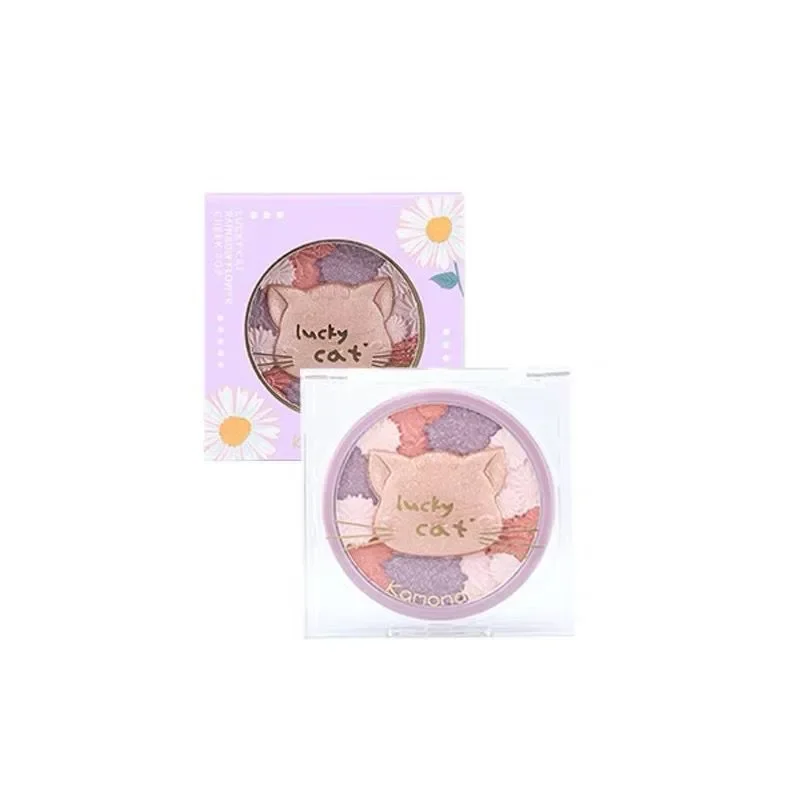 Free Shipping Gradient Blush Makeup Huayang Highlight Blush Cute Cat Blush Glitter Brightening Nude