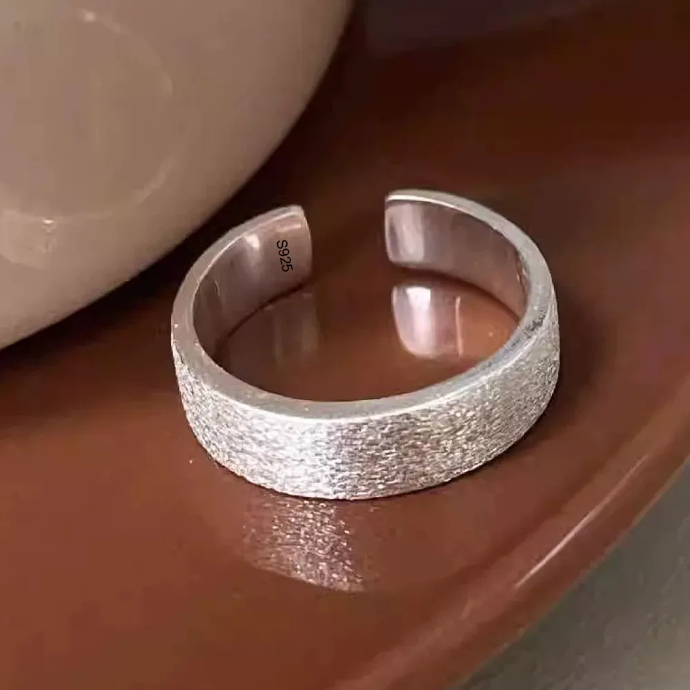 

925 Sterling Silver Rings for Women Men Couple Minimalist Handmade Simple Narrow Ring Party Jewelry Gift Prevent Allergy