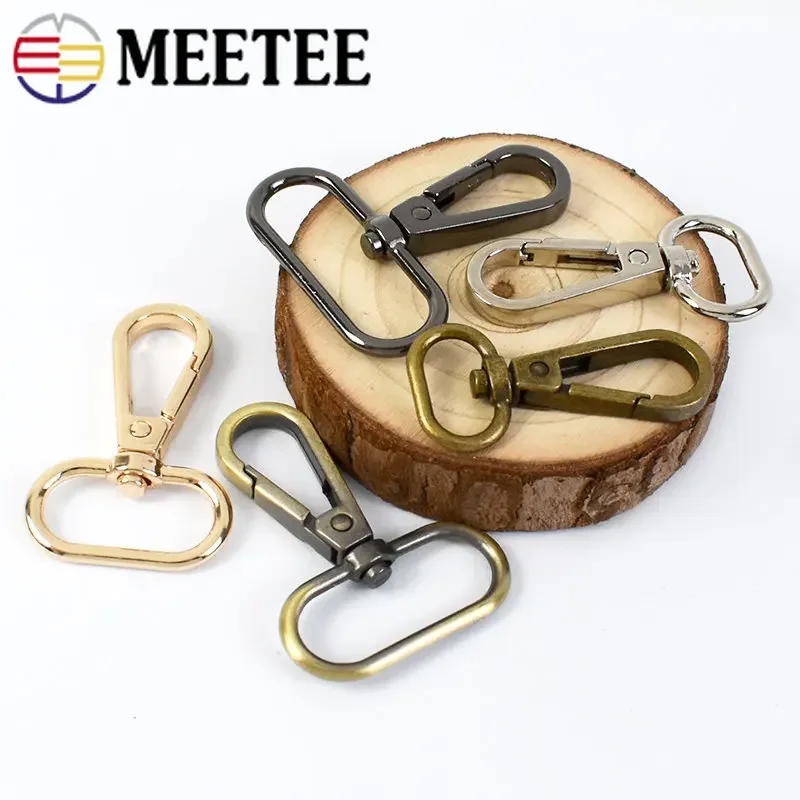 Meetee 5/10Pcs Metal Dog Collar Clasps 16/20/25/32/38mm Bag Strap Connector Hook Buckles Carbiner Snap DIY Hardware Accessories