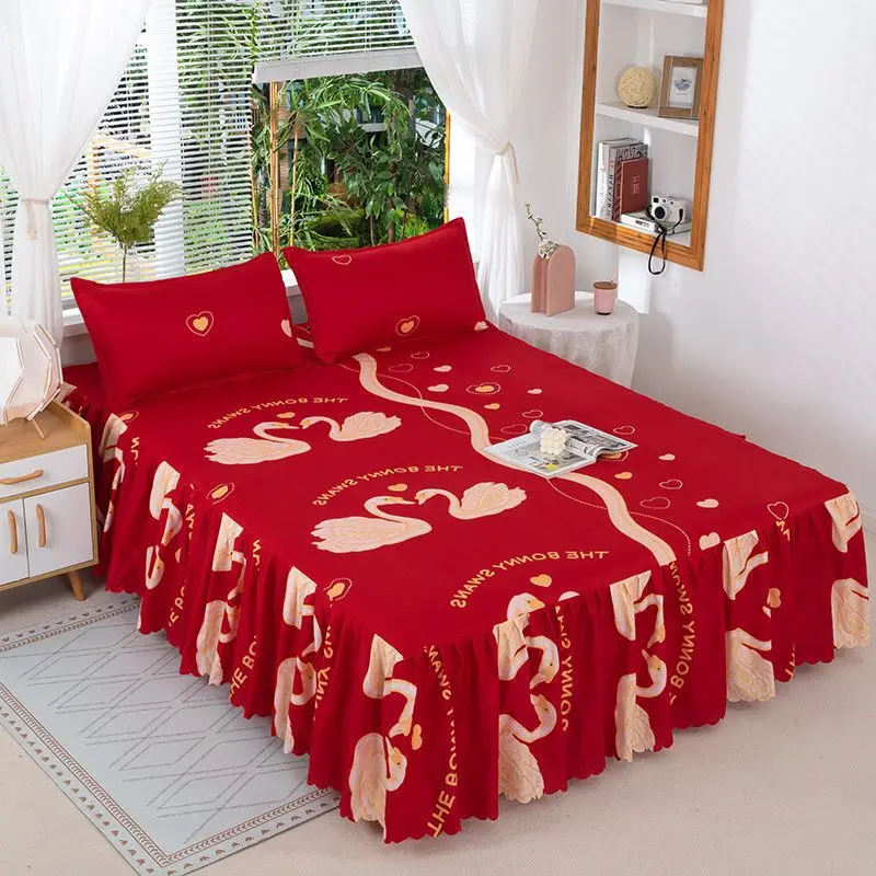 Bed Skirt Four Season Universal Princess Luxury Modern Bedspread Comfortable Breathable King Queen Size Nordic Non-slip Home