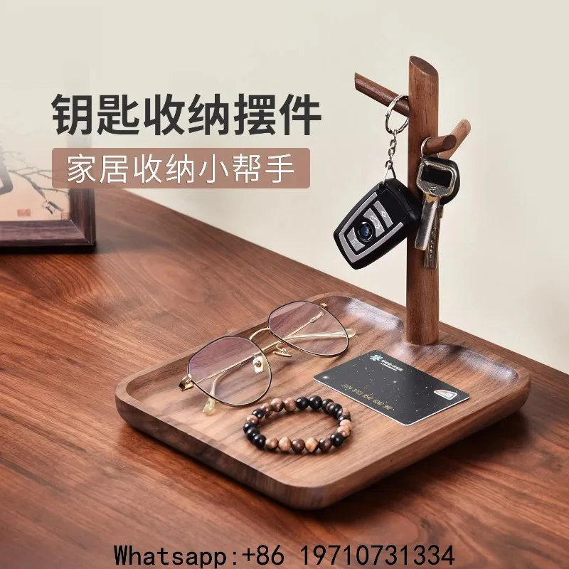 Door entry key rack, entrance storage ornament, household high-end exquisite desktop tray