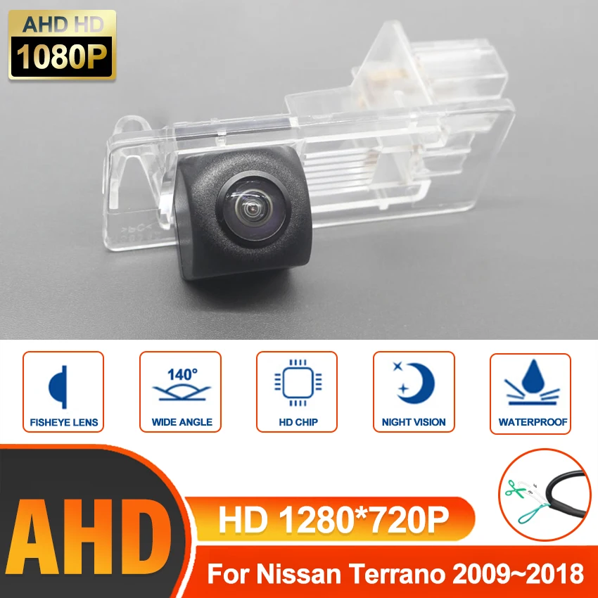 

Камера заднего вида HD AHD с объективом типа «рыбий глаз» для Nissan Terrano 2009-2018 с функцией перевернутого изображения, парковки и ночного видения