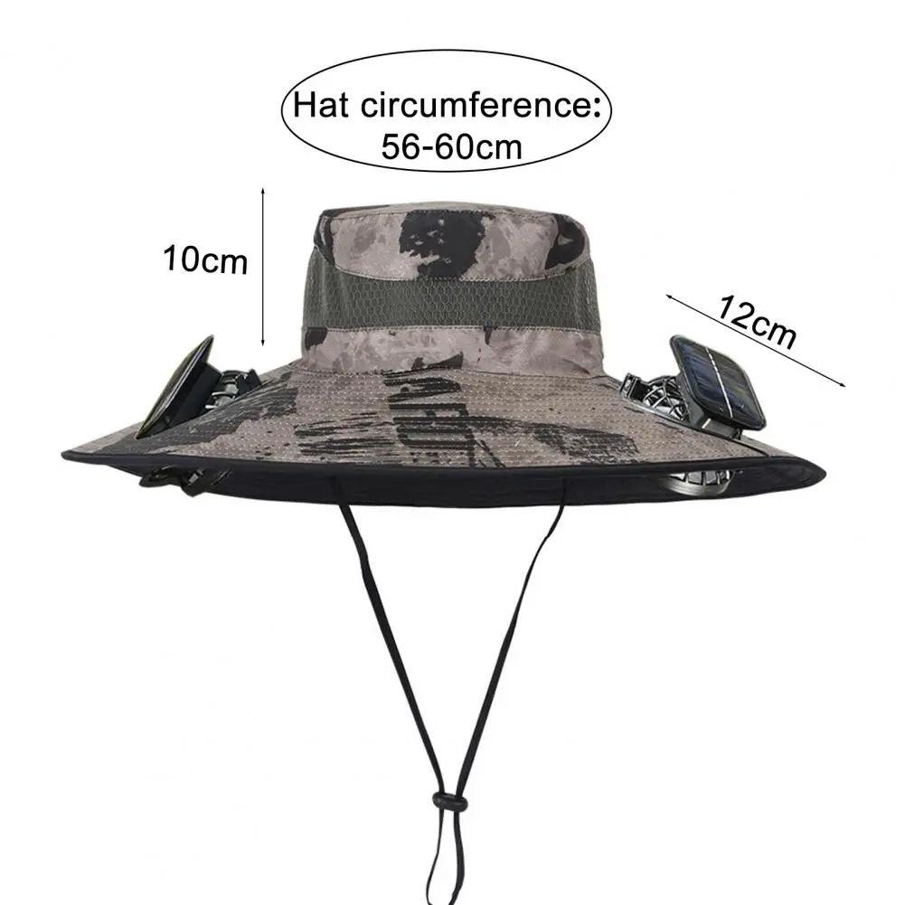 

Fisherman Hat Outdoor Fishing Hat With Moisture-Wicking Mesh Design Waterproof Coating Wide-Brimmed Dual-Power Solar Fan Hats